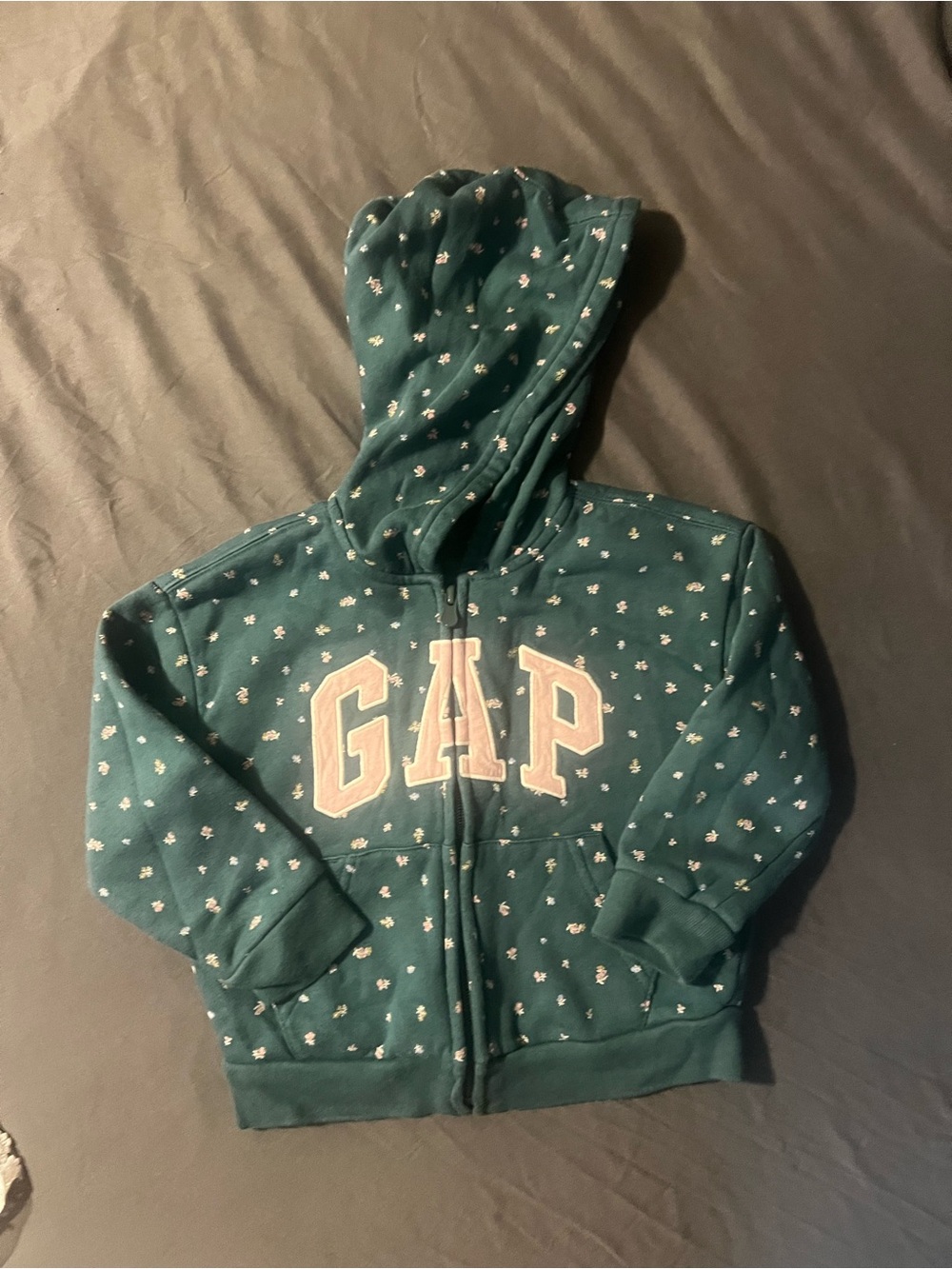 GAP Girls' green Hooded Zip-Up Sweatshirt
